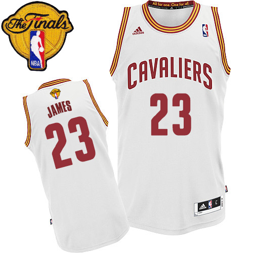 LeBron James Swingman In White Adidas NBA The Finals Cleveland Cavaliers #23 Men's Home Jersey - Click Image to Close