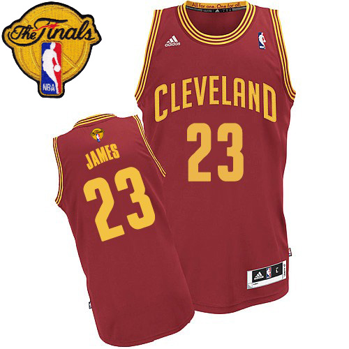 LeBron James Swingman In Wine Red Adidas NBA The Finals Cleveland Cavaliers #23 Men's Road Jersey - Click Image to Close