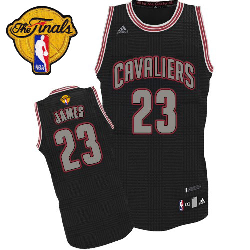 LeBron James Authentic In Black Adidas NBA The Finals Cleveland Cavaliers Rhythm Fashion #23 Men's Jersey