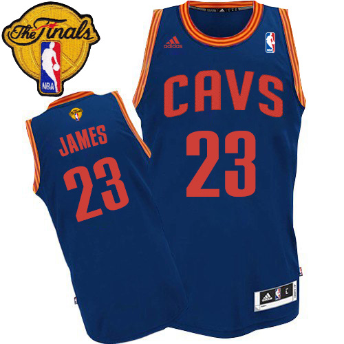 LeBron James Authentic In Blue Adidas NBA The Finals Cleveland Cavaliers Revolution 30 #23 Men's Jersey - Click Image to Close