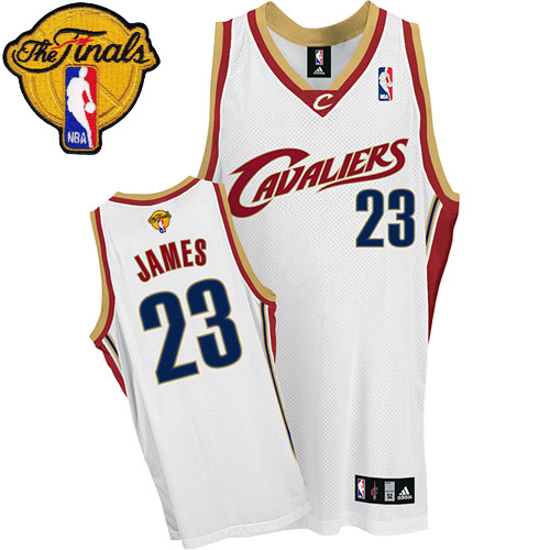 LeBron James Authentic In White Adidas NBA The Finals Cleveland Cavaliers #23 Men's Jersey - Click Image to Close