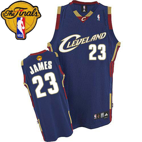 LeBron James Authentic In Navy Blue Adidas NBA The Finals Cleveland Cavaliers #23 Men's Jersey - Click Image to Close