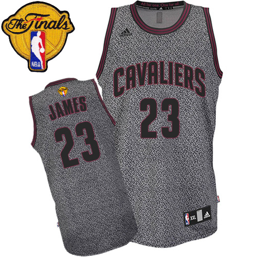 LeBron James Authentic In Grey Adidas NBA The Finals Cleveland Cavaliers Static Fashion #23 Men's Jersey