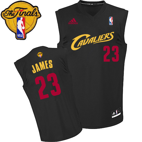 LeBron James Authentic In Black Adidas NBA The Finals Cleveland Cavaliers Fashion I #23 Men's Jersey - Click Image to Close