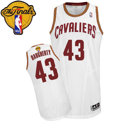 Brad Daugherty Authentic In White Adidas NBA The Finals Cleveland Cavaliers #43 Men's Home Jersey - Click Image to Close
