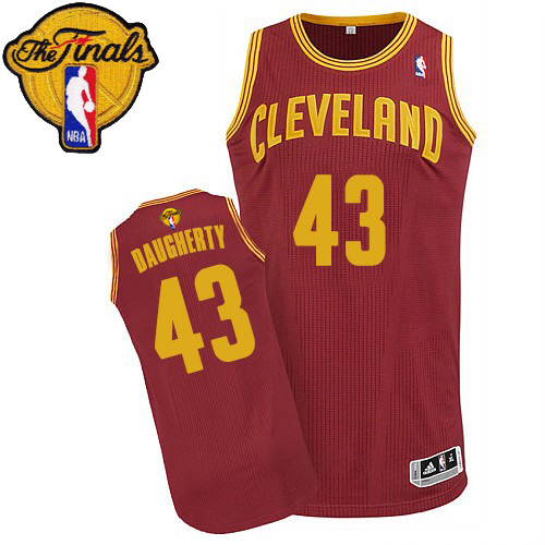 Brad Daugherty Authentic In Wine Red Adidas NBA The Finals Cleveland Cavaliers #43 Men's Road Jersey - Click Image to Close