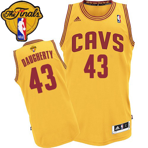 Brad Daugherty Authentic In Gold Adidas NBA The Finals Cleveland Cavaliers #43 Men's Alternate Jersey - Click Image to Close