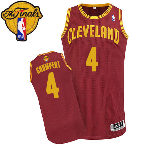 Iman Shumpert Authentic In Wine Red Adidas NBA The Finals Cleveland Cavaliers #4 Men's Road Jersey - Click Image to Close