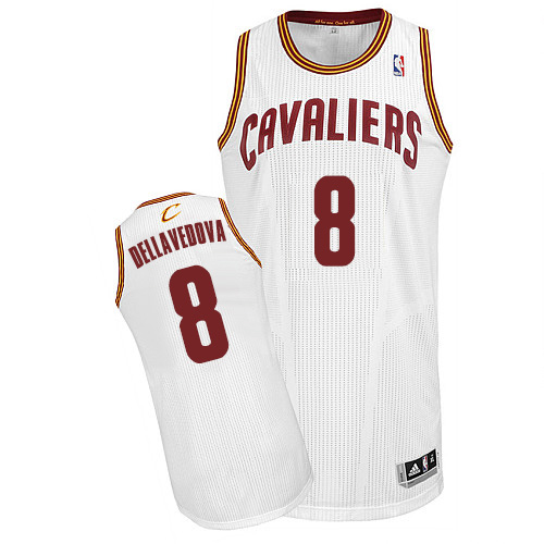 Matthew Dellavedova Authentic In White Adidas NBA Cleveland Cavaliers #8 Men's Home Jersey - Click Image to Close