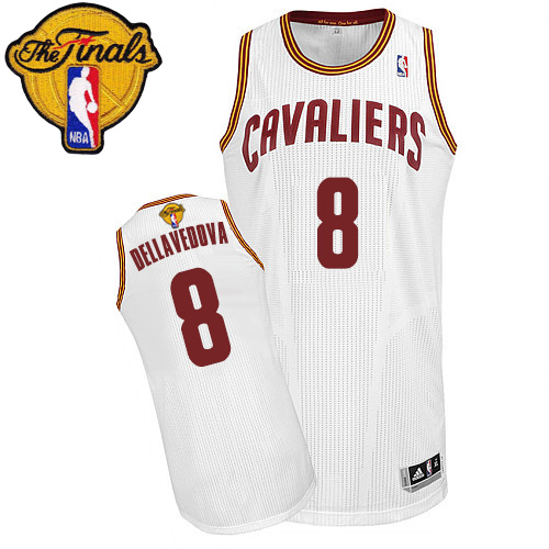 Matthew Dellavedova Authentic In White Adidas NBA The Finals Cleveland Cavaliers #8 Men's Home Jersey