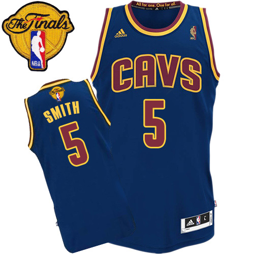 J.R. Smith Authentic In Navy Blue Adidas NBA The Finals Cleveland Cavaliers CavFanatic #5 Men's Jersey