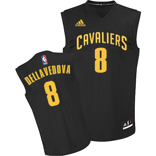 Matthew Dellavedova Authentic In Black Adidas NBA Cleveland Cavaliers Fashion #8 Men's Jersey
