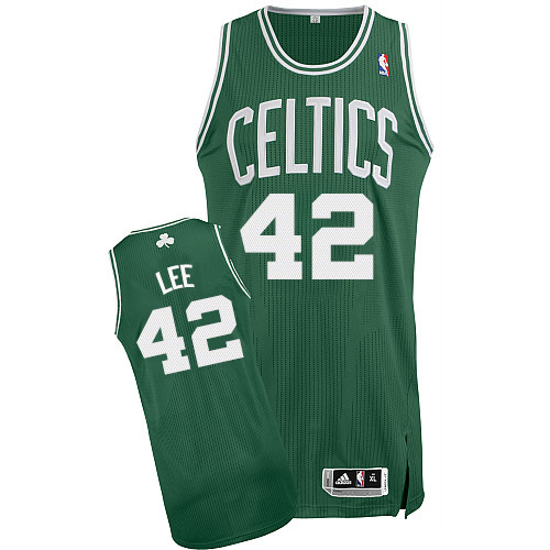 David Lee Authentic In Green Adidas NBA Boston Celtics #42 Men's Road Jersey