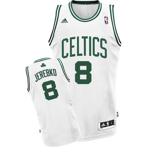 Jonas Jerebko Swingman In White Adidas NBA Boston Celtics #8 Men's Home Jersey - Click Image to Close