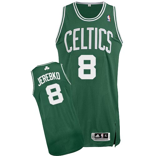 Jonas Jerebko Authentic In Green Adidas NBA Boston Celtics #8 Men's Road Jersey