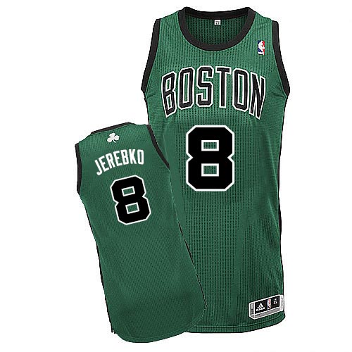 Jonas Jerebko Authentic In Green Adidas NBA Boston Celtics #8 Men's Alternate Jersey