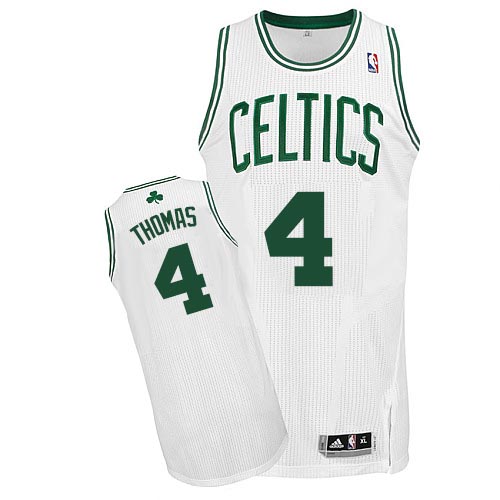 Isaiah Thomas Authentic In White Adidas NBA Boston Celtics #4 Men's Home Jersey - Click Image to Close
