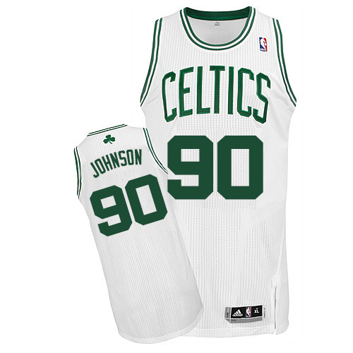 Amir Johnson Authentic In White Adidas NBA Boston Celtics #90 Men's Home Jersey