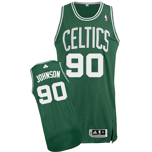 Amir Johnson Authentic In Green Adidas NBA Boston Celtics #90 Men's Road Jersey