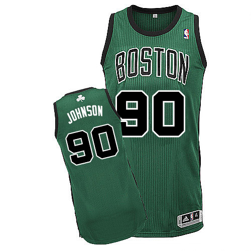 Amir Johnson Authentic In Green Adidas NBA Boston Celtics #90 Men's Alternate Jersey