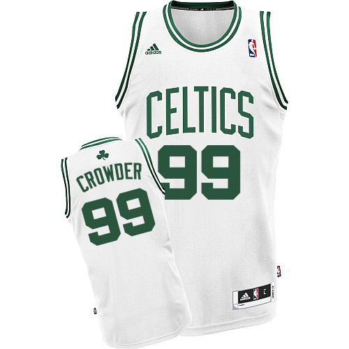 Jae Crowder Swingman In White Adidas NBA Boston Celtics #99 Men's Home Jersey - Click Image to Close