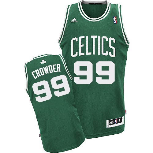 Jae Crowder Swingman In Green Adidas NBA Boston Celtics #99 Men's Road Jersey - Click Image to Close
