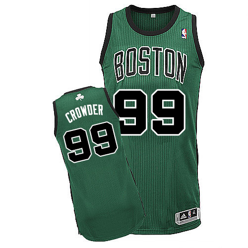 Jae Crowder Authentic In Green Adidas NBA Boston Celtics #99 Men's Alternate Jersey - Click Image to Close