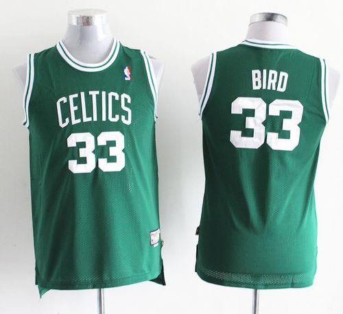 Larry Bird Authentic In Green Adidas NBA Boston Celtics #33 Youth Throwback Jersey - Click Image to Close