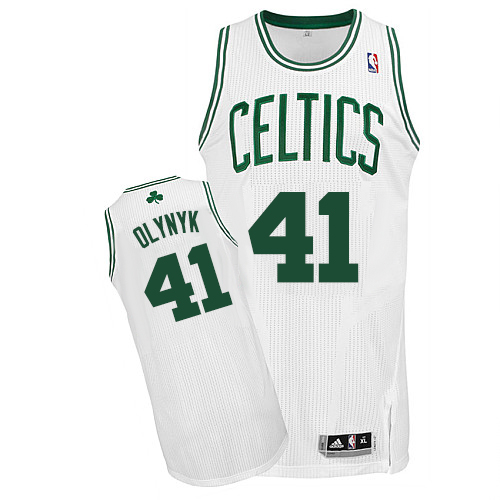 Kelly Olynyk Authentic In White Adidas NBA Boston Celtics #41 Men's Home Jersey - Click Image to Close