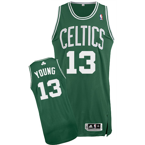James Young Authentic In Green Adidas NBA Boston Celtics #13 Men's Road Jersey - Click Image to Close
