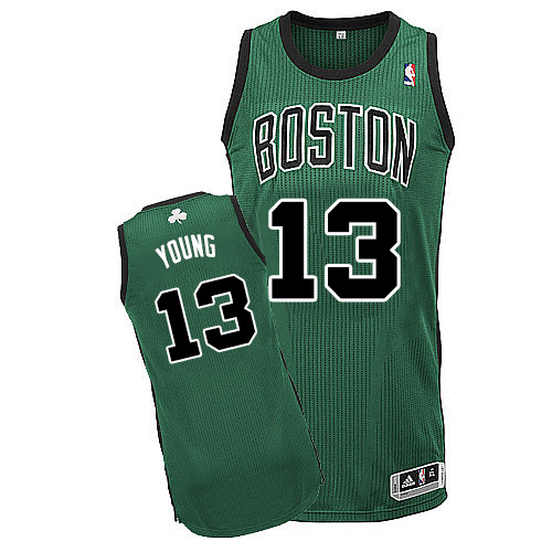 James Young Authentic In Green Adidas NBA Boston Celtics #13 Men's Alternate Jersey