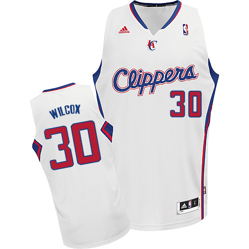 C.J. Wilcox Swingman In White Adidas NBA Los Angeles Clippers #30 Men's Home Jersey - Click Image to Close