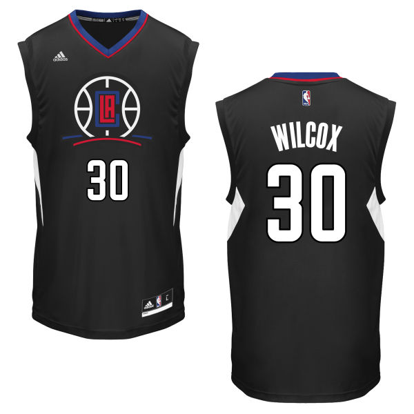 C.J. Wilcox Authentic In Black Adidas NBA Los Angeles Clippers #30 Men's Alternate Jersey - Click Image to Close
