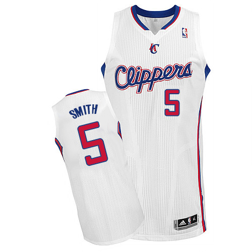 Josh Smith Authentic In White Adidas NBA Los Angeles Clippers #5 Men's Home Jersey