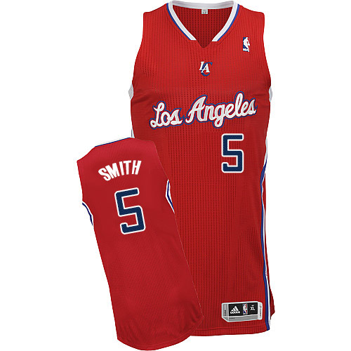 Josh Smith Authentic In Red Adidas NBA Los Angeles Clippers #5 Men's Road Jersey - Click Image to Close