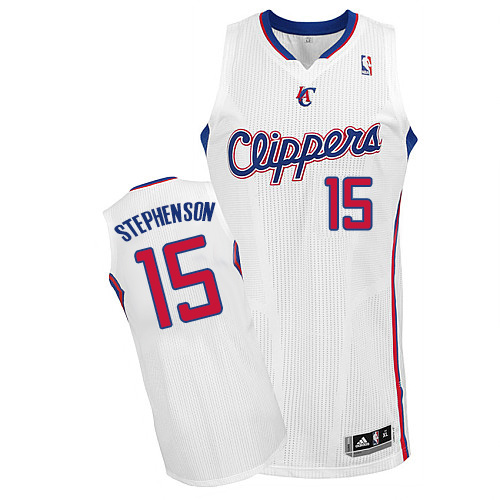 Lance Stephenson Authentic In White Adidas NBA Los Angeles Clippers #15 Men's Home Jersey - Click Image to Close