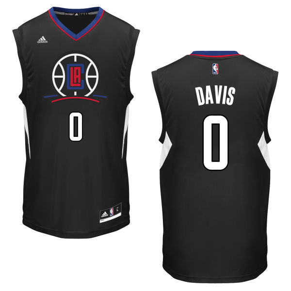 Glen Davis Authentic In Black Adidas NBA Los Angeles Clippers #0 Men's Alternate Jersey