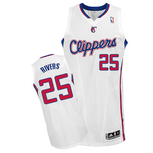 Austin Rivers Authentic In White Adidas NBA Los Angeles Clippers #25 Men's Home Jersey