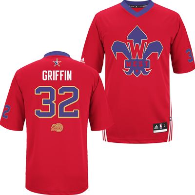 Blake Griffin Authentic In Red Adidas NBA Los Angeles Clippers 2014 All Star #32 Men's Jersey