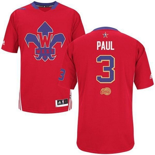 Chris Paul Authentic In Red Adidas NBA Los Angeles Clippers 2014 All Star #3 Men's Jersey