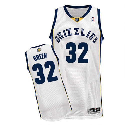 Jeff Green Authentic In White Adidas NBA Memphis Grizzlies #32 Men's Home Jersey - Click Image to Close