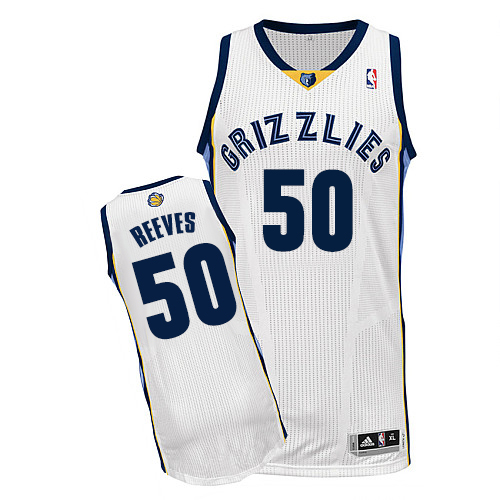Bryant Reeves Authentic In White Adidas NBA Memphis Grizzlies #50 Men's Home Jersey - Click Image to Close