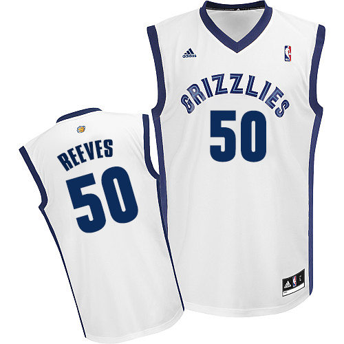 Bryant Reeves Swingman In White Adidas NBA Memphis Grizzlies #50 Men's Home Jersey - Click Image to Close