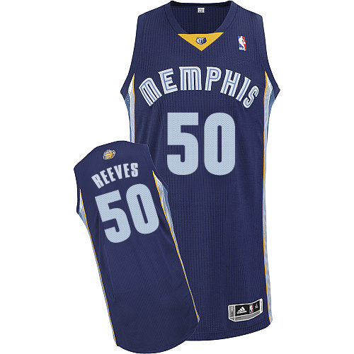 Bryant Reeves Authentic In Navy Blue Adidas NBA Memphis Grizzlies #50 Men's Road Jersey - Click Image to Close