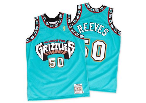 Bryant Reeves Authentic In Green Adidas NBA Memphis Grizzlies Hardwood Classics #50 Men's Throwback Jersey - Click Image to Close