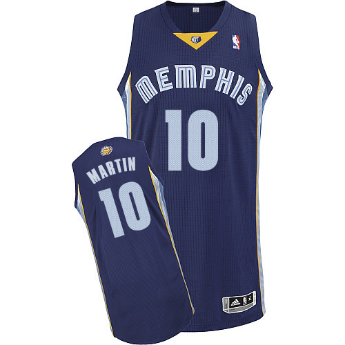 Jarell Martin Authentic In Navy Blue Adidas NBA Memphis Grizzlies #10 Men's Road Jersey - Click Image to Close
