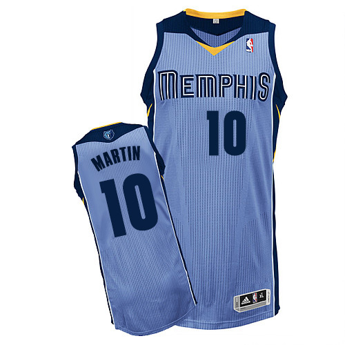 Jarell Martin Authentic In Light Blue Adidas NBA Memphis Grizzlies #10 Men's Alternate Jersey - Click Image to Close