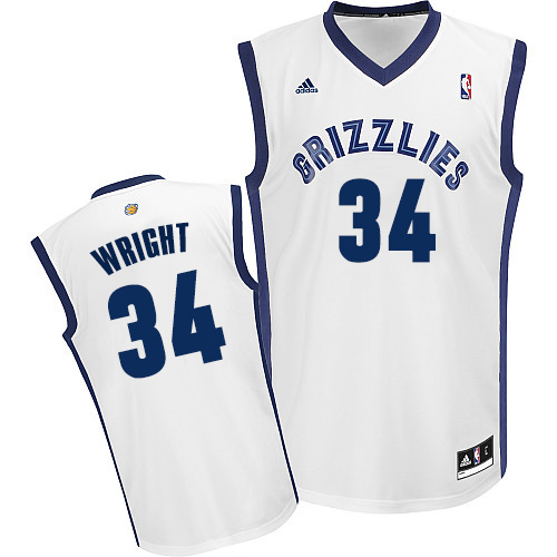 Brandan Wright Swingman In White Adidas NBA Memphis Grizzlies #34 Men's Home Jersey - Click Image to Close