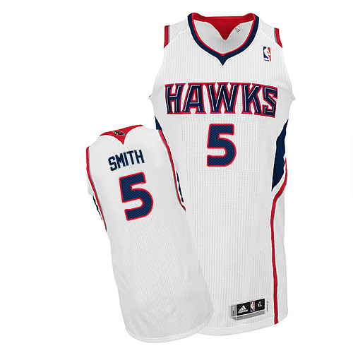 Josh Smith Authentic In White Adidas NBA Atlanta Hawks #5 Men's Home Jersey