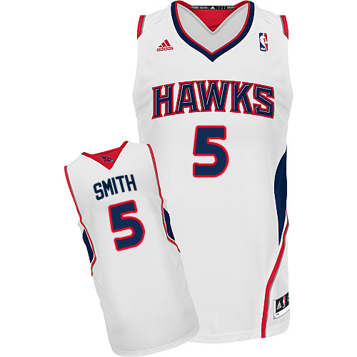 Josh Smith Swingman In White Adidas NBA Atlanta Hawks #5 Men's Home Jersey - Click Image to Close